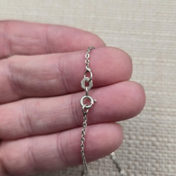 18 Inch Sterling Silver Cat's Eye Gemstones Rustic Necklace A6405 - Picture 6 of 8